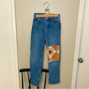 Reformation Patchwork High Waisted Jeans